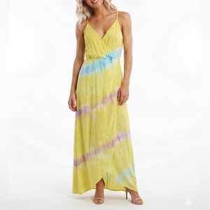 Young Fabulous & Broke Lorelei Yellow Tie Dye Maxi Dress .